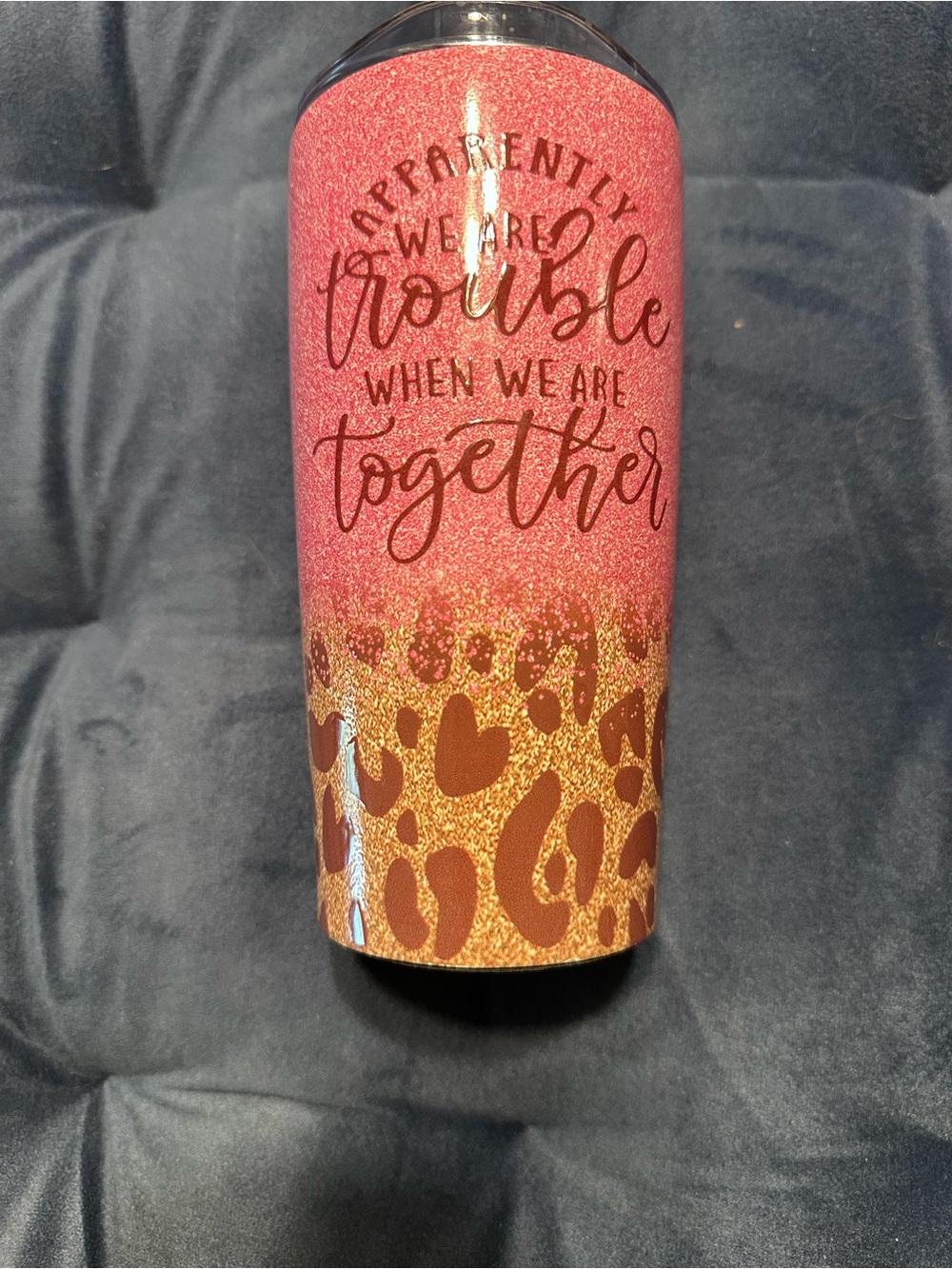 Pink Glitter Leopard Insulated Tumbler - Women Bath & Body